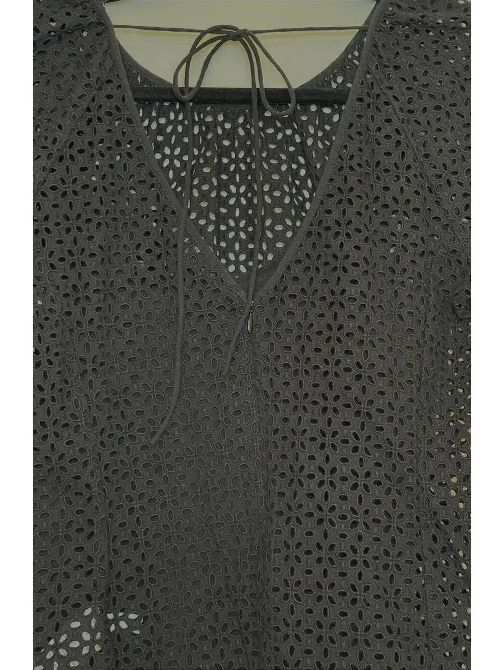 J.Crew Re-Imagined Black Eyelet Puff Sleeve Blouse - Size 2